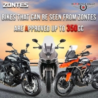Bikes that can be seen from Zontes are approved up to 350cc